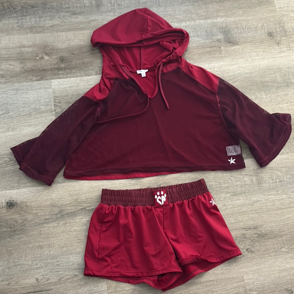 Rebels Red Set with Cropped Hoodie and Shorts